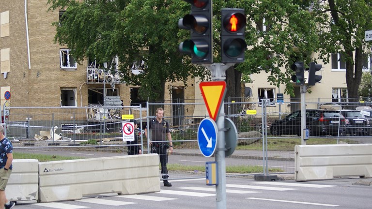 Explosionen i Linköping den 7 juni 2019. Foto: Sveriges Radio