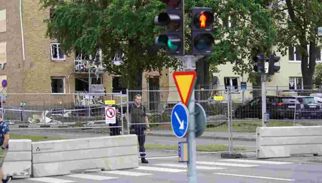 Explosionen i Linköping den 7 juni 2019. Foto: Sveriges Radio