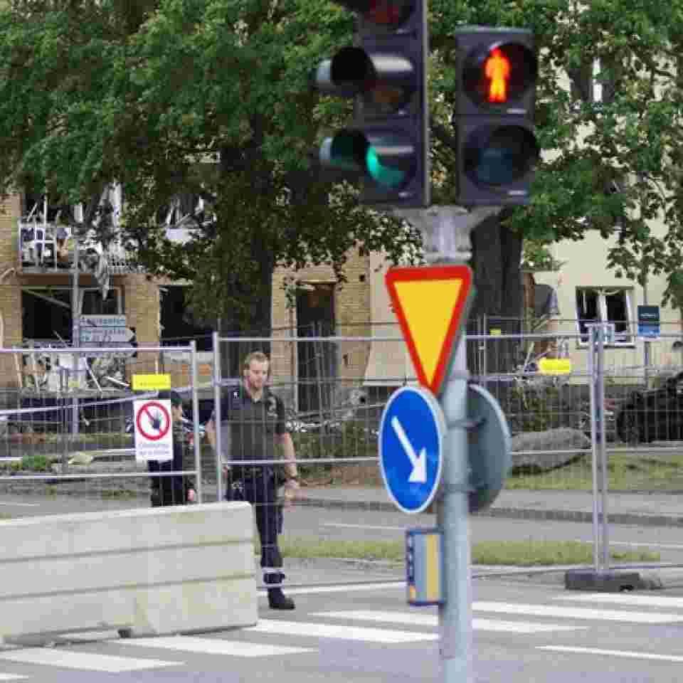 Explosionen i Linköping den 7 juni 2019. Foto: Sveriges Radio